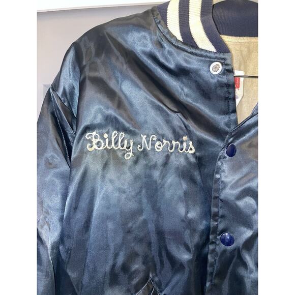 VTG 80s New York Yankees Starter Diamond Collection S Satin Bomber Jacket Flaws - Picture 5 of 10